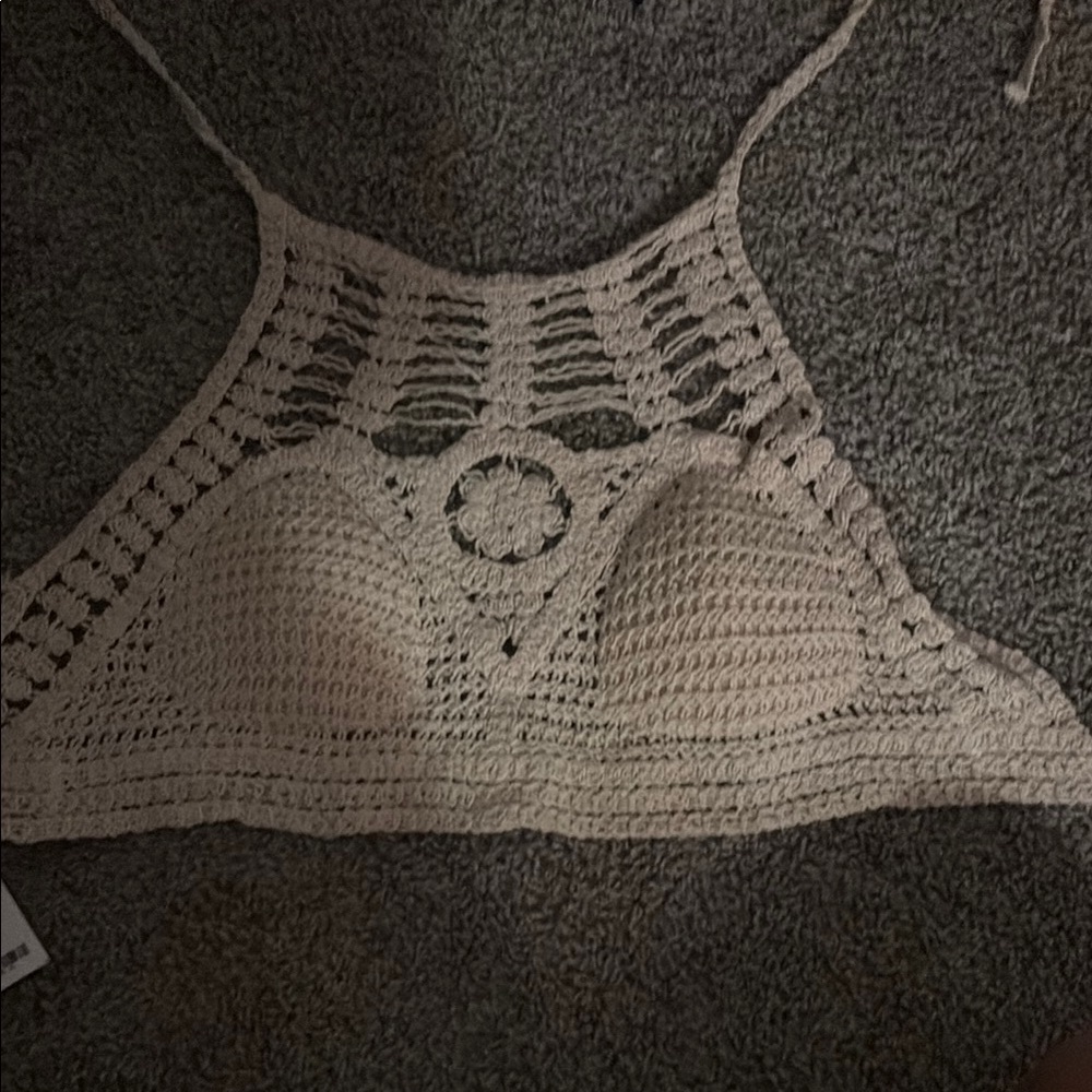 Crochet Halter Top in Cream